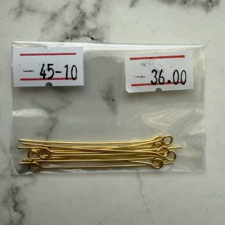 Пін Петля, довжина 45мм, товщина 0,7 мм, 10 шт в упак, позолота по латуні
