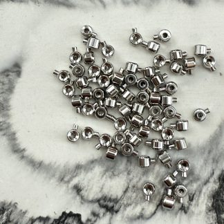 Кримпи 3 мм із замочком, родування по латуні, відтінок срібло