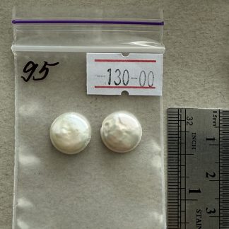 Перли Монета номер 95, 10 мм, з наскрізним отвором, відтінок айворі (під піні 05 мм завтовшки)