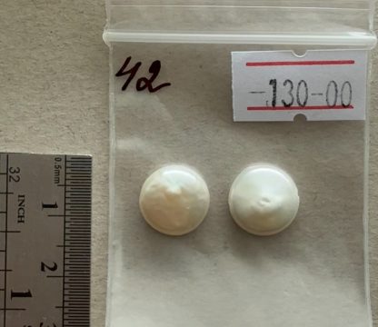 Перли Монета номер 42, 10 мм, з наскрізним отвором, відтінок айворі (під піні 05 мм завтовшки) Копия