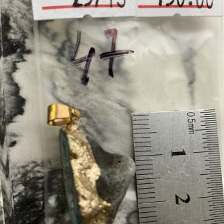 Друза 47 зріз агат, розмір 25/13 мм, 1 петля, відтінок блакитний, оправа золото.