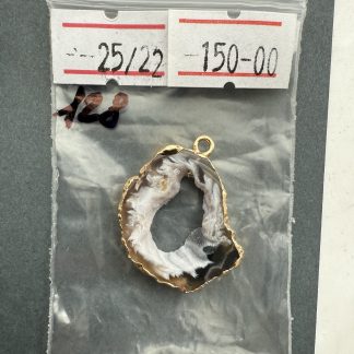 Друза 128 зріз агат, розмір 25/22 мм, 1 петля, відтінок чорний