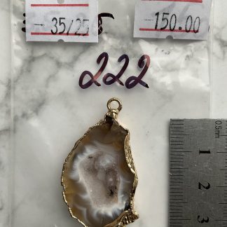 Друза 222 зріз агат, розмір 35/25 мм, 1 петля,  оправа відтінка золото, відтінок коричневий