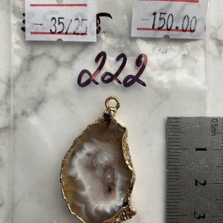 Друза 222 зріз агат, розмір 35/25 мм, 1 петля,  оправа відтінка золото, відтінок коричневий