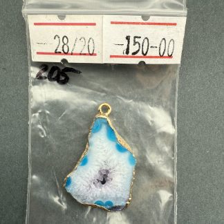 Друза 205 зріз агат, розмір 20/28 мм, 1 петля, відтінок синій