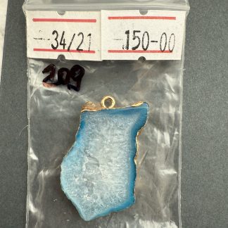 Друза 209 зріз агат, розмір 34/21мм, 1 петля, відтінок синій