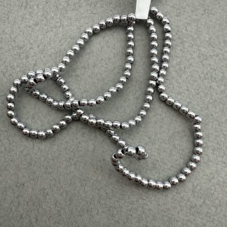 Намистини Гематит Куля, відтінок тепле жовте золото і насичене срібло
.
Розмір 3 мм, довжина 40 см 
.
Ціна за нитку