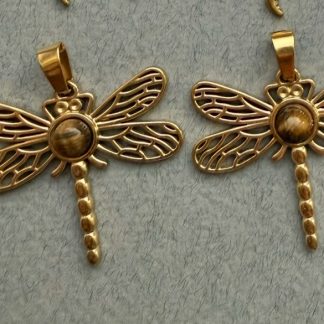 Підвіс Бабка, тигрове око, сталь, відтінок тепле жовте золото
.
розмір 30/30 мм
.
ціна за штуку