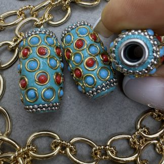 Намистина Тібетська Овал велика, сталь
.
Розмір 30/15 мм 
.
Ціна за шт