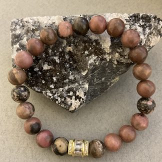 Браслет Родохрозіт, форма куля гладка з вставкою намистини.
Розмір намистини 9мм, розмір 17см обхвату.
Ціна за шт.