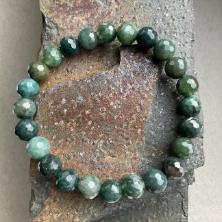 Браслет Моховий Агат, форма кругла граньована.
Розмір намистини 9мм, розмір 16см обхвату.
Ціна за шт.