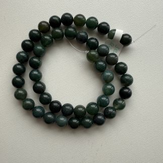 Намистини Моховий Агат, форма гладка куля 
.
Розмір 8 мм, довжина 38 см
.
Ціна за нитку