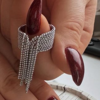 Каблучка Каскад кулька, ювелірна сталь, розємна регульована, відтінок срібло 
.
Розмір 18 мм 
.
Ціна за шт