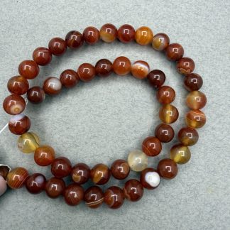 Намистини Сердолік, форма куля,гладка. 
.
Розмір 8 мм, довжина 38 см
.
Ціна за нитку.