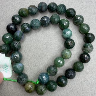 Намистини Моховий Агат, форма куля, грані
Розмір 10 мм, довжина 38 см
Ціна  за нитку