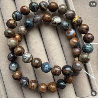 Браслет Пітерсіт
.
Розмір, 9 мм куля, 17 см обхват руки
.
Ціна за шт