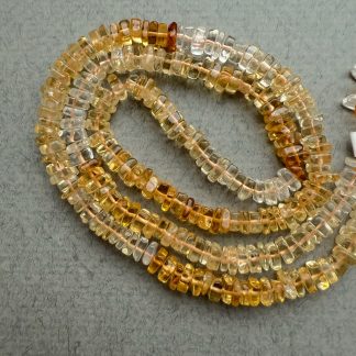 Намистини Цитрин, форма рондель/чіпси
Розмір 4,8-5,2 мм, довжина 42 см
Ціна за  нитку